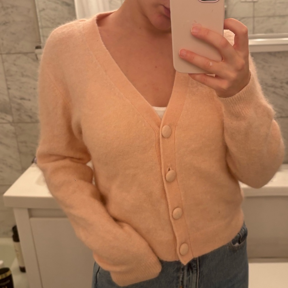 & Other Stories baby pink cardigan